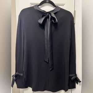 Veronica Beard Sash Tie Blouse I Black I Size 6